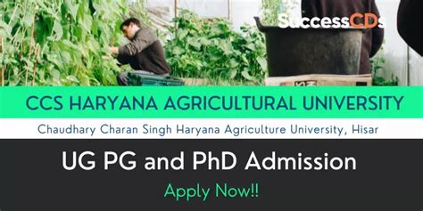 CCS Haryana Agricultural University UG, PG and PhD Admission 2021.